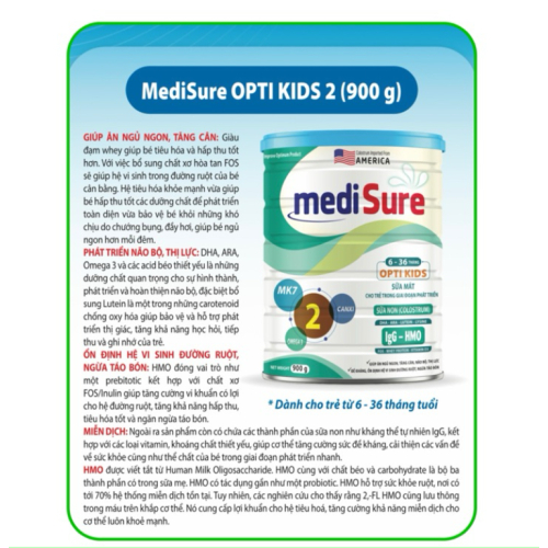 Sữa Medisure Otikids Số 2 Cho Trẻ Từ 6 Đến 36 Tháng Tuổi